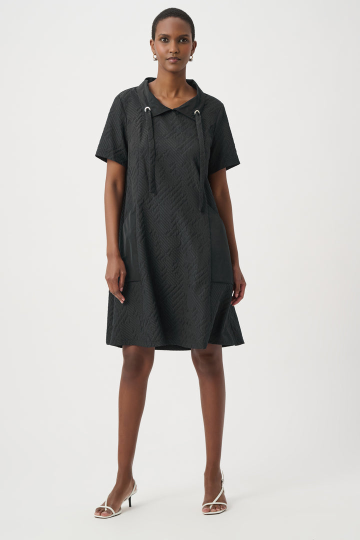 Geometric Textured Jacquard A-Line Dress 261027