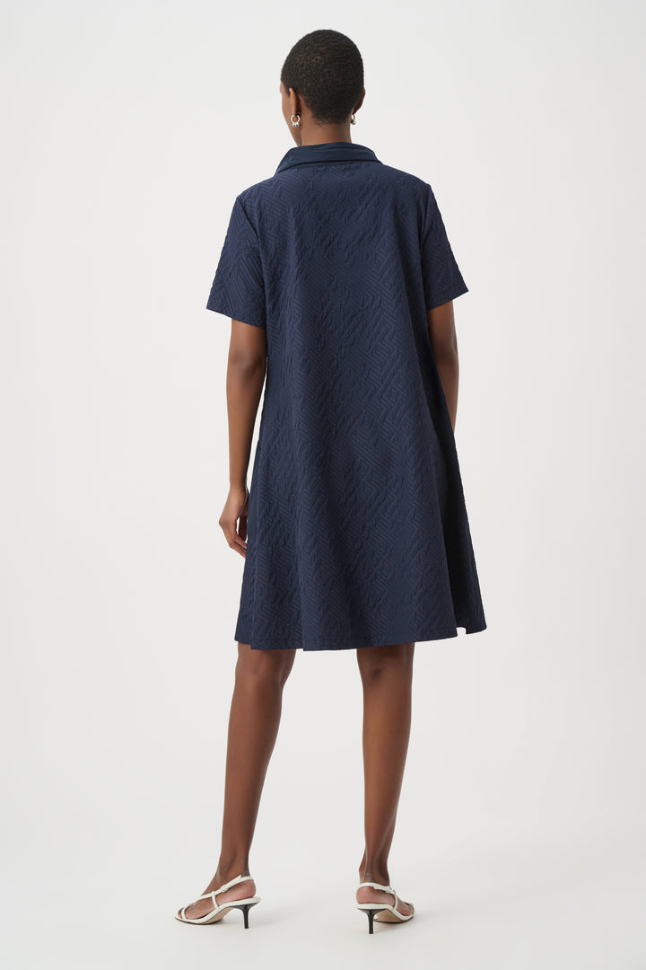 Geometric Textured Jacquard A-Line Dress 261027