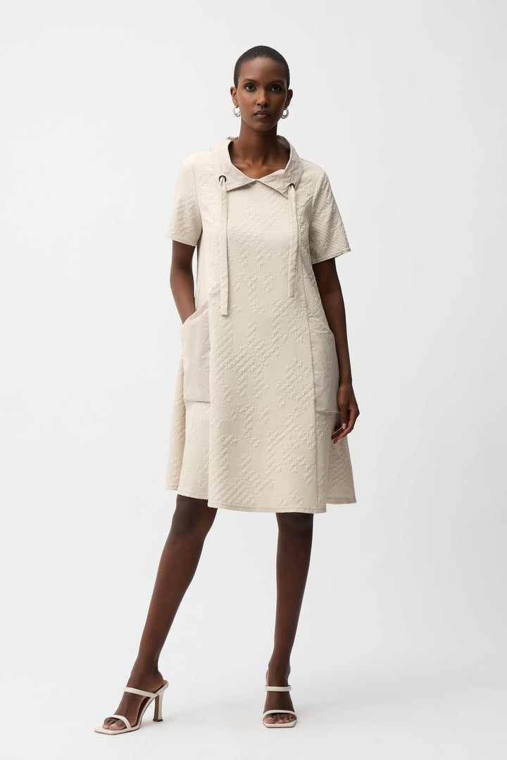 Geometric Textured Jacquard A-Line Dress 261027
