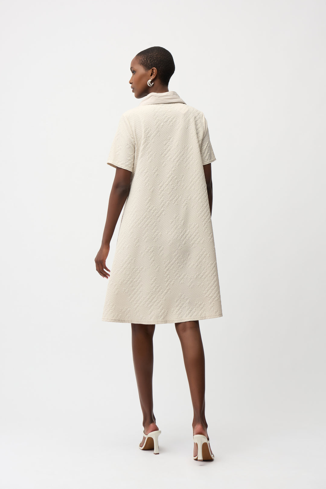 Geometric Textured Jacquard A-Line Dress 261027