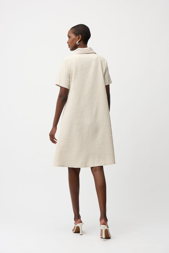 Geometric Textured Jacquard A-Line Dress 261027