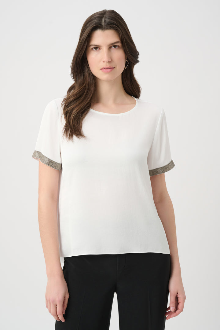 Recycled Satin Top With Rhinestones detail 261116