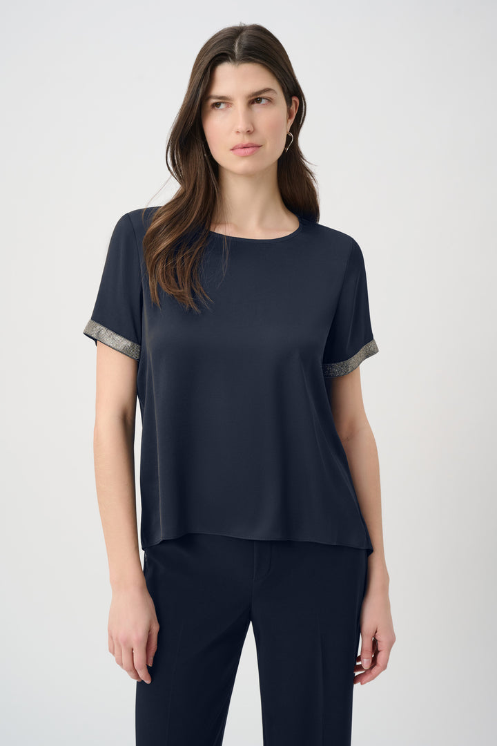 Recycled Satin Top With Rhinestones detail 261116