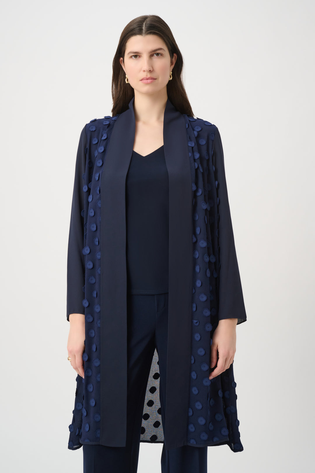 3D Dot Jacquard Cover-Up With Georgette Sleeves 261217