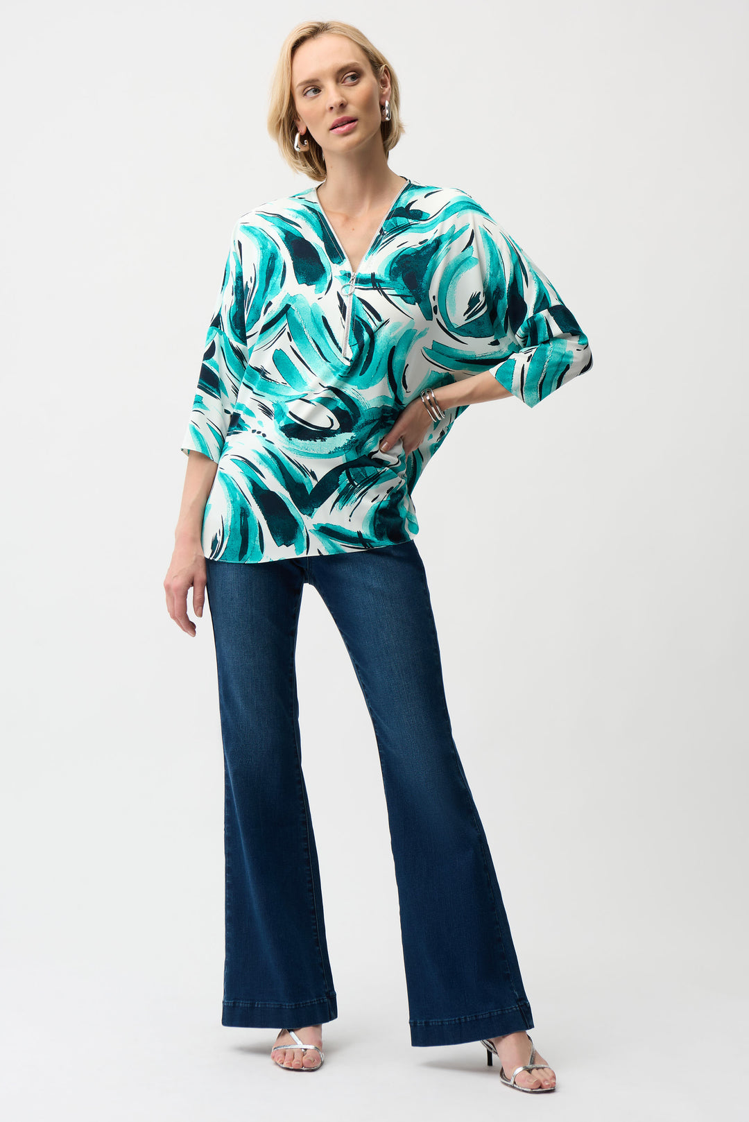 Recycled Woven Abstract Print Boxy Tunic 261284