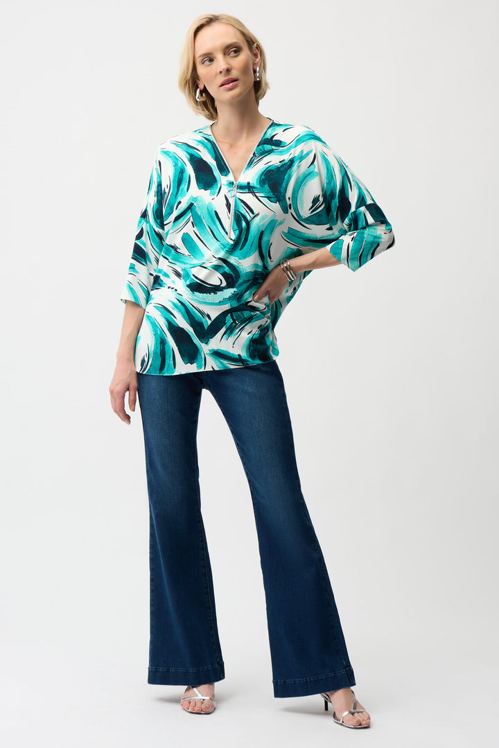 Recycled Woven Abstract Print Boxy Tunic 261284