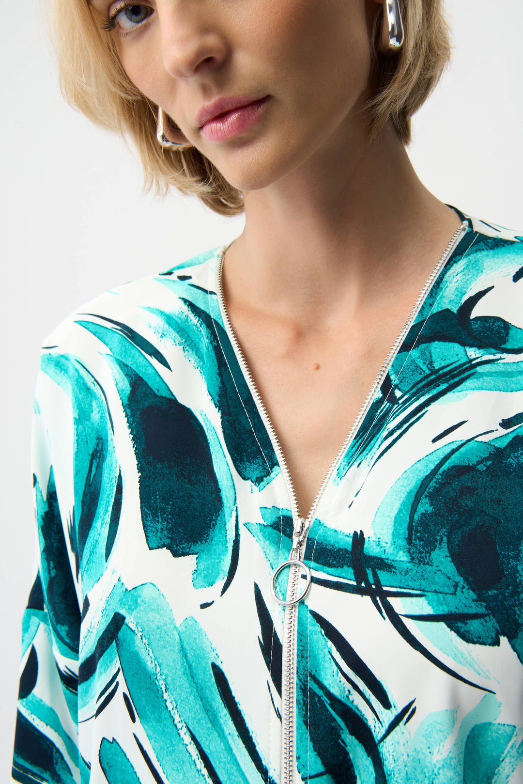 Recycled Woven Abstract Print Boxy Tunic 261284