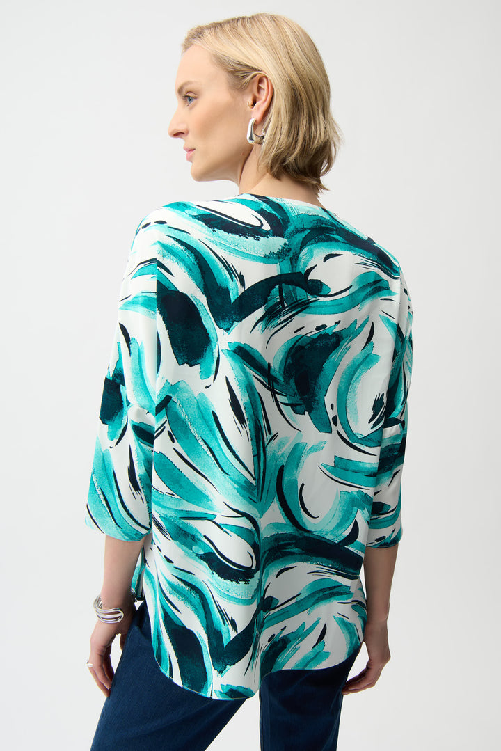 Recycled Woven Abstract Print Boxy Tunic 261284