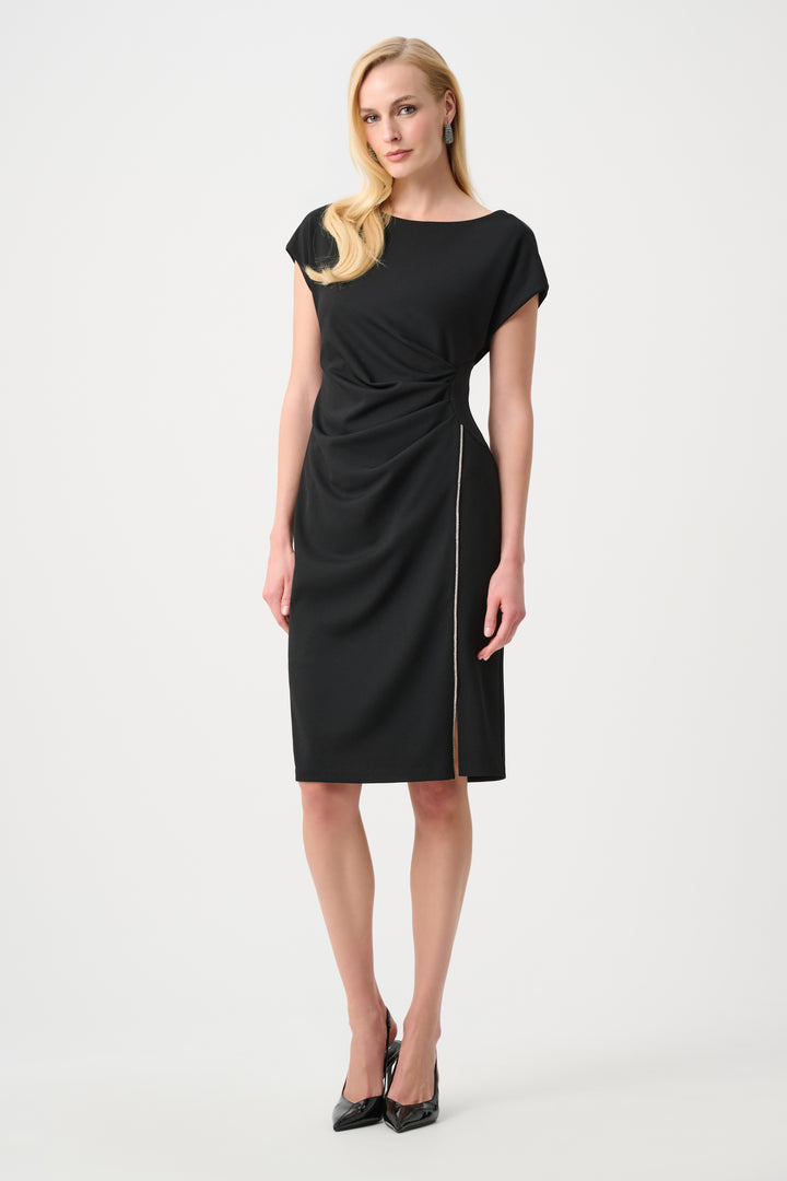 Scuba Crepe Sheath Gown With Rhinestones Piping Style 261713XF26