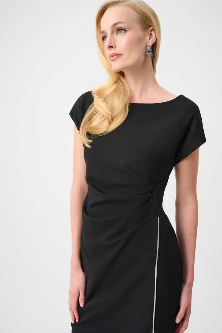 Scuba Crepe Sheath Gown With Rhinestones Piping Style 261713XF26