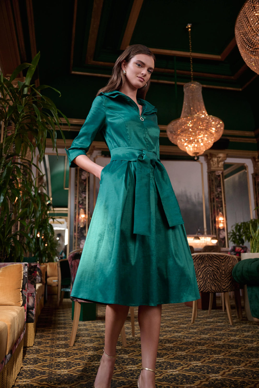 stretch taffeta cocktail dress Alex Evenings Stretch Taffeta Party Dress DEEP BLUE / 18