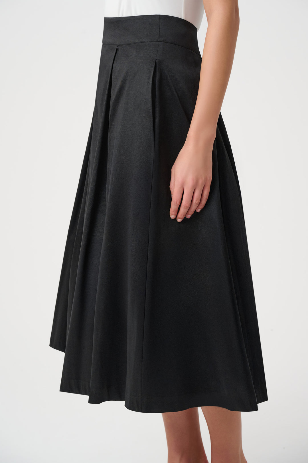 Stretch Taffeta Flared Skirt With Box Pleats Style 261757F26