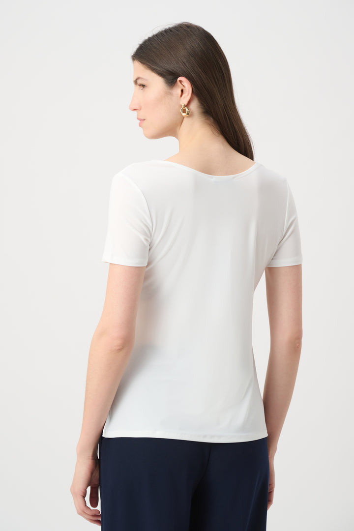 Silky Knit Fit and Flare Short Sleeve Top 261940