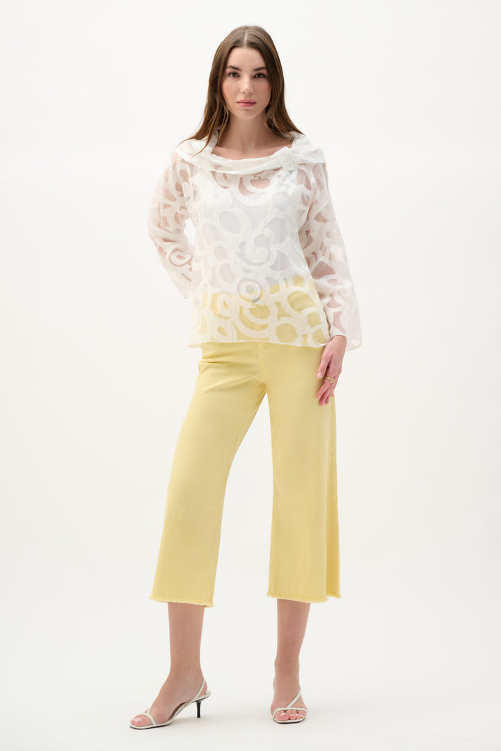 Burnout Woven Boxy Top With Cowl Neck 262020