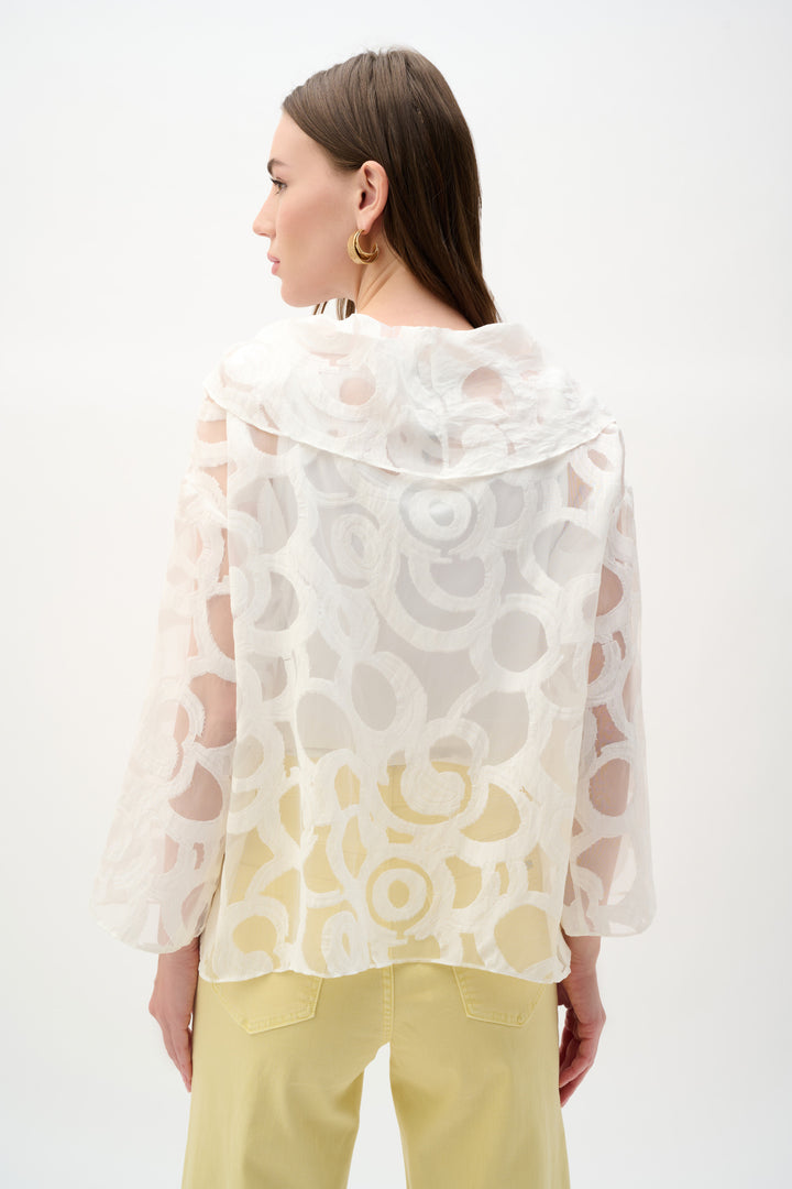 Burnout Woven Boxy Top With Cowl Neck 262020