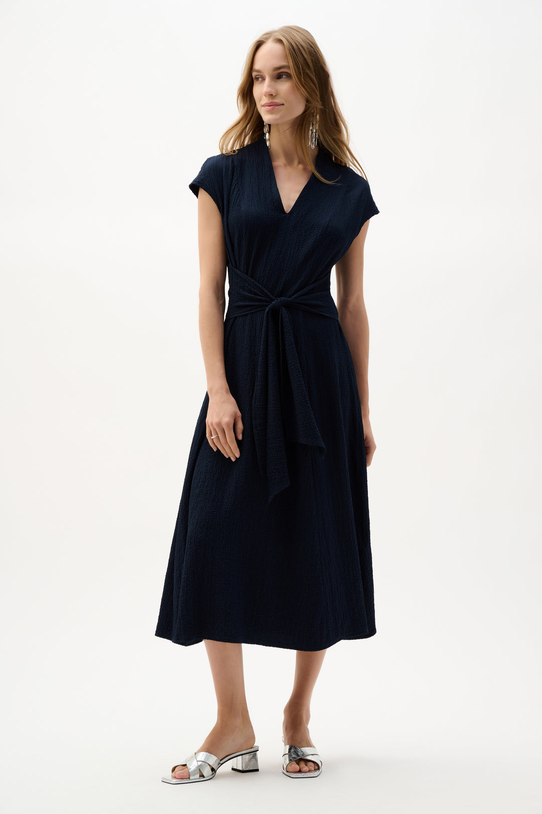Woven Seersucker Fit And Flare Dress 262026