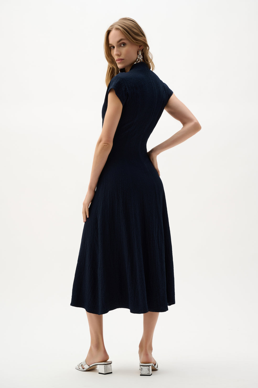 Woven Seersucker Fit And Flare Dress 262026
