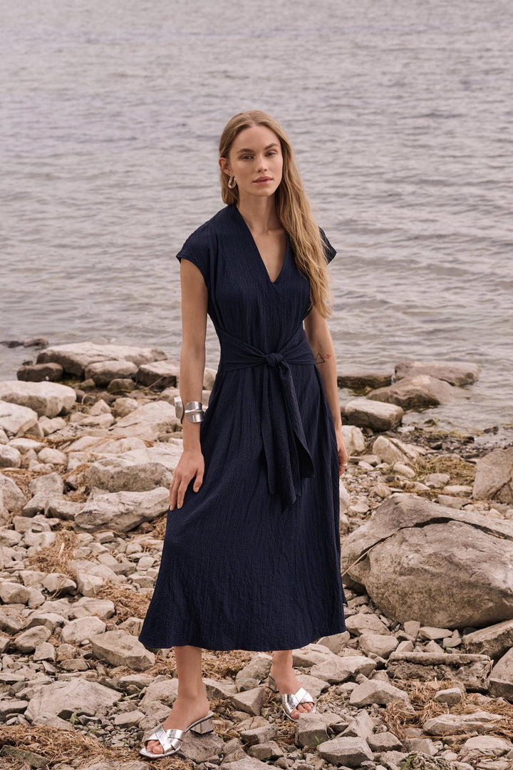 Woven Seersucker Fit And Flare Dress 262026