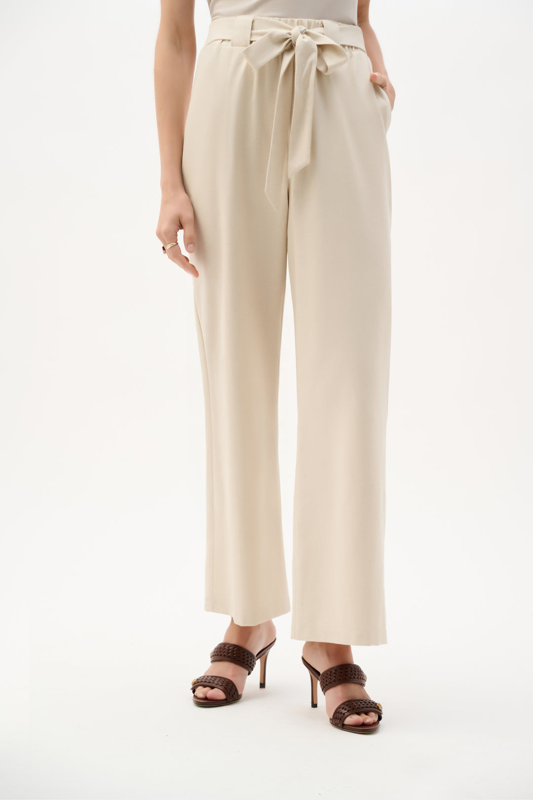 Linen Woven Pull-On Wide Leg Pants 262040