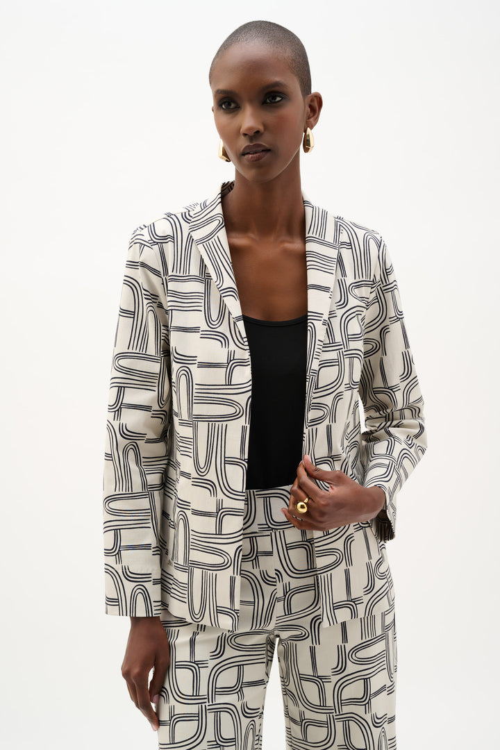 Millennium Geometric Print Straight-Cut Jacket 262047