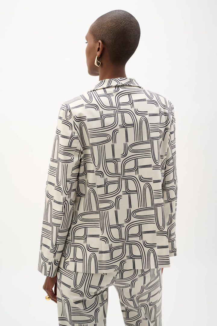 Millennium Geometric Print Straight-Cut Jacket 262047