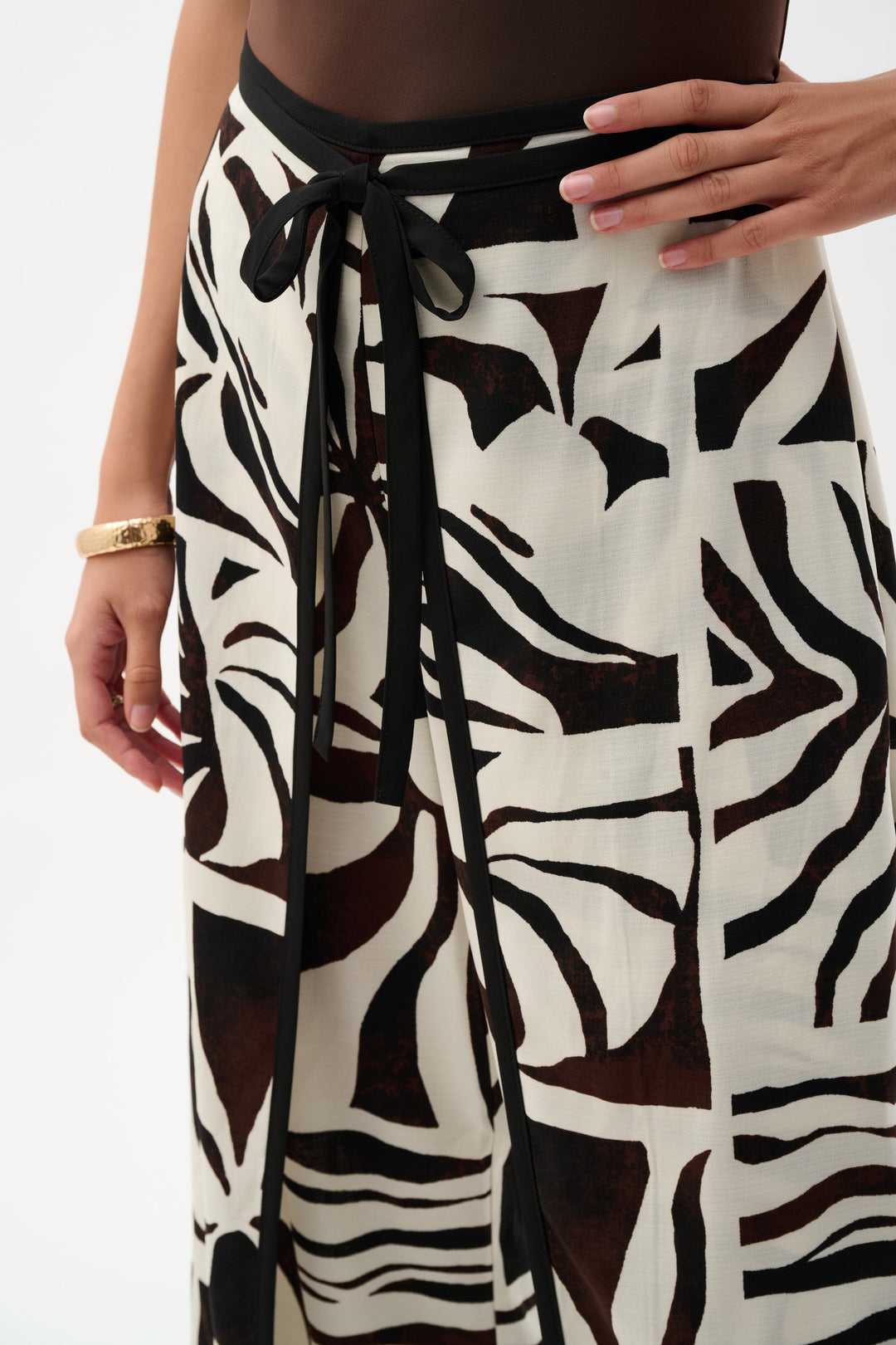 Woven Gauze Tropical Print Wide Leg Pants 262056