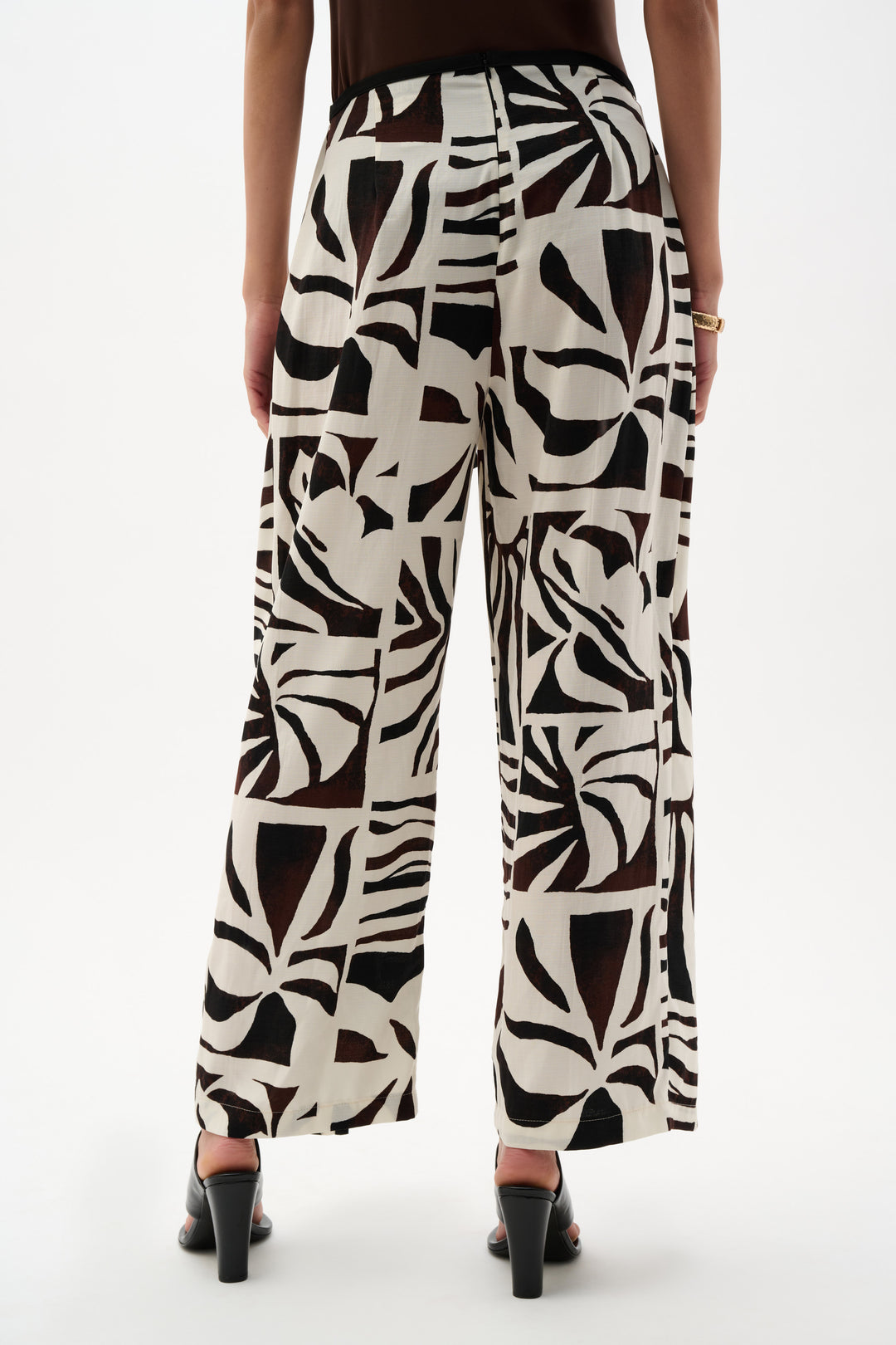 Woven Gauze Tropical Print Wide Leg Pants 262056