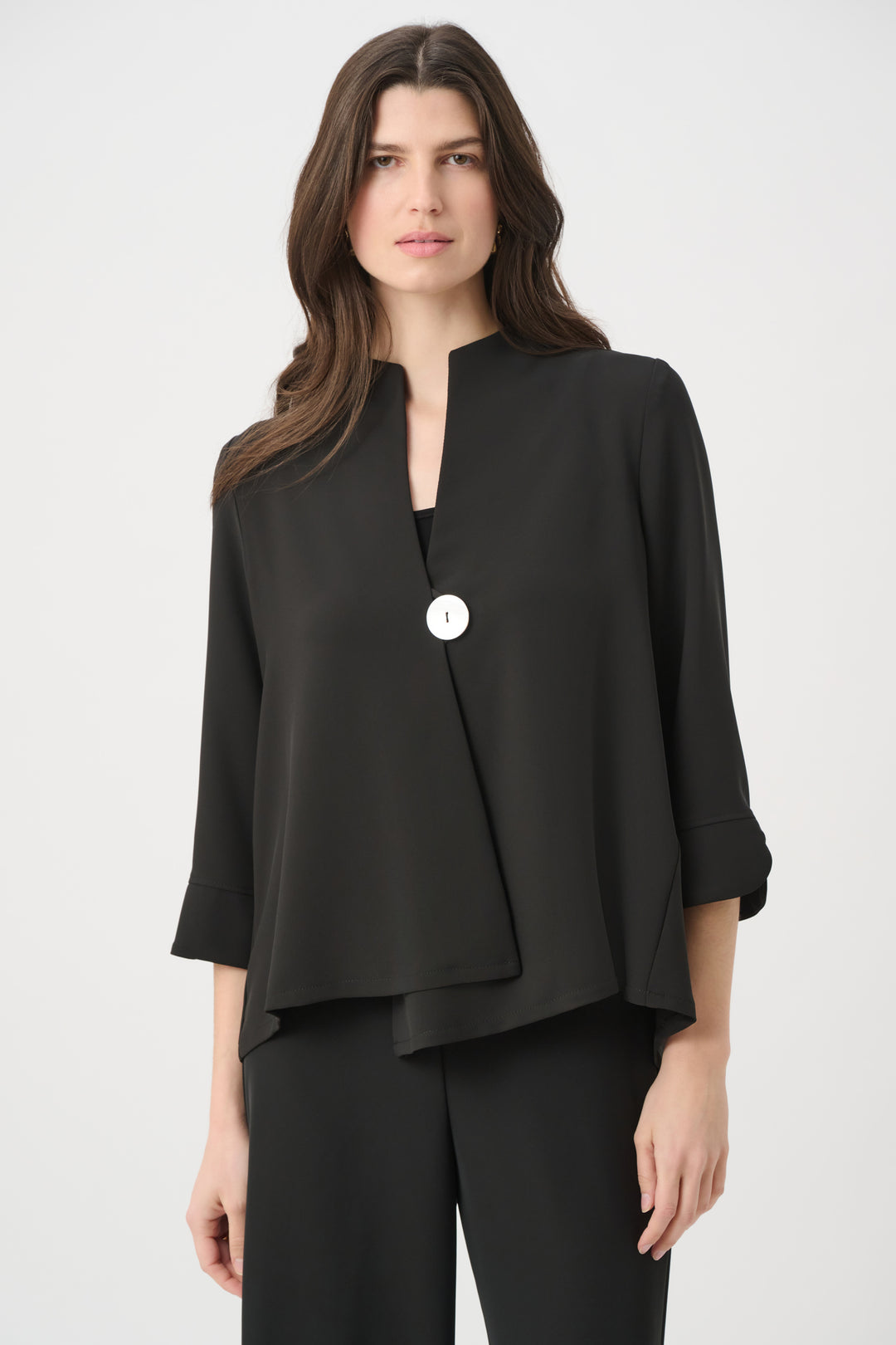 Woven Twill Swing Jacket With Statement Button 262063