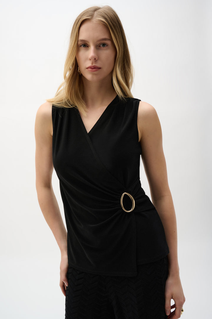 Silky Knit Fitted Wrap Top 262072