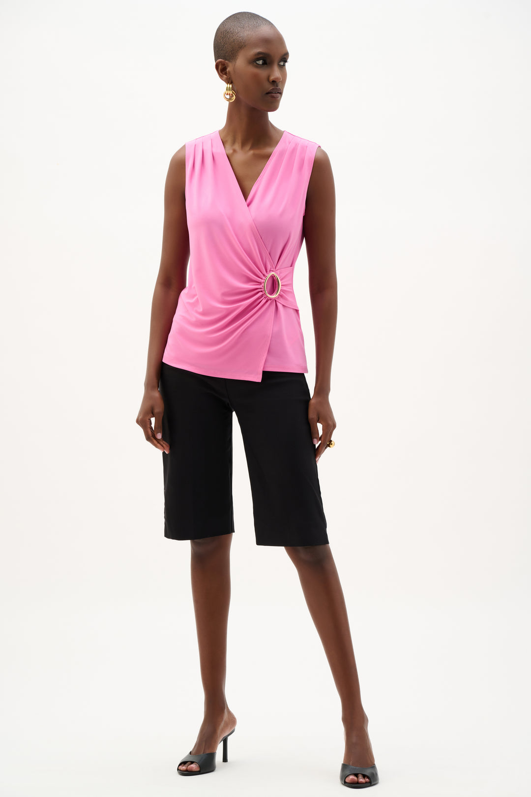 Silky Knit Fitted Wrap Top 262072