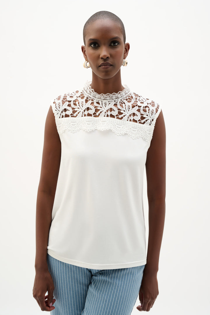 Jersey And Guipure Lace Fitted Top 262073