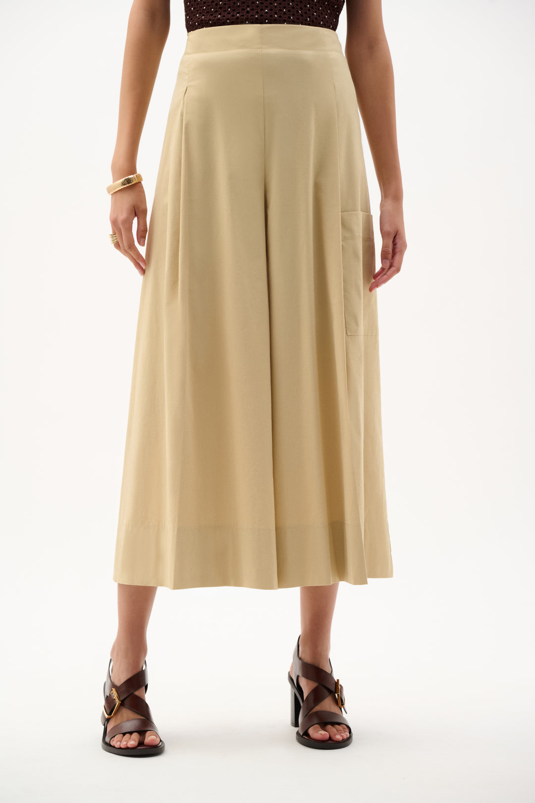 Stretch Poplin Pull-On Culotte Pants 262083