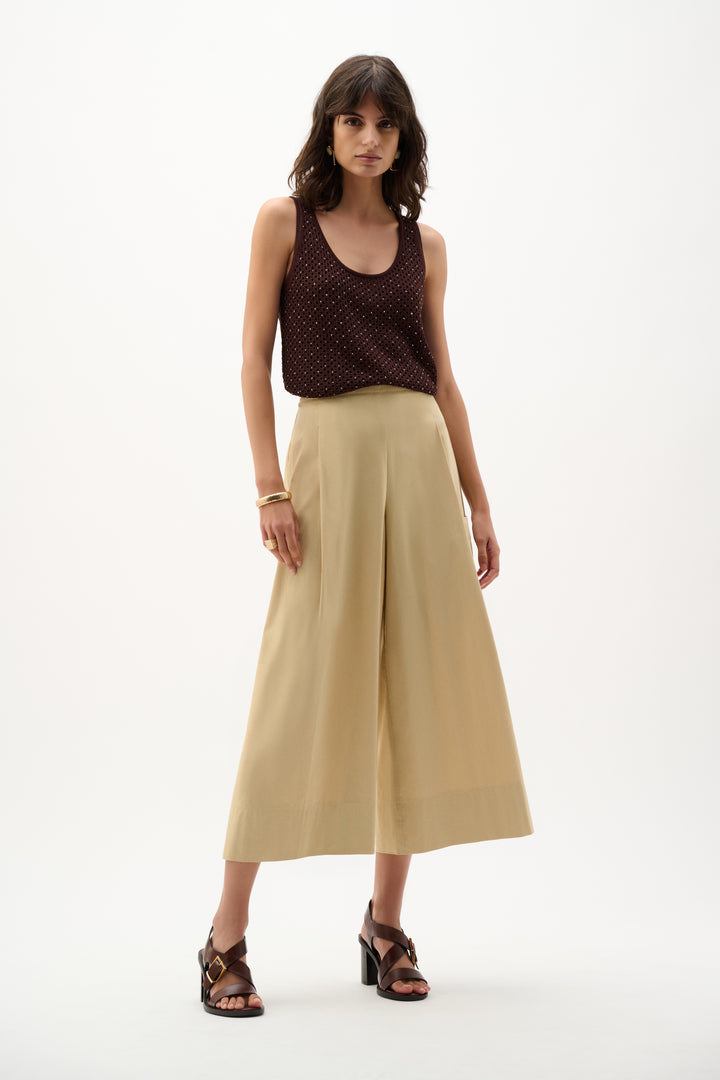 Stretch Poplin Pull-On Culotte Pants 262083