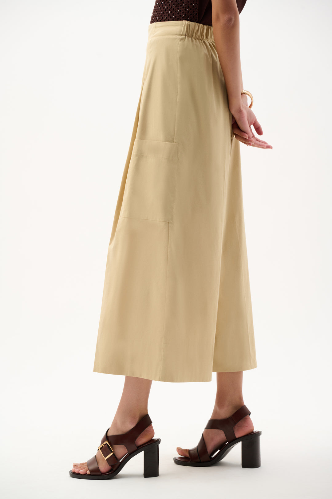 Stretch Poplin Pull-On Culotte Pants 262083