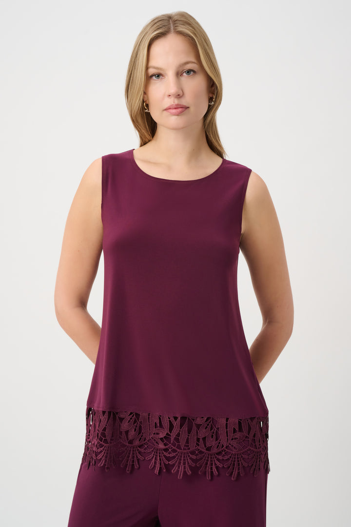 Lace Hem Sleeveless Top 262094W26