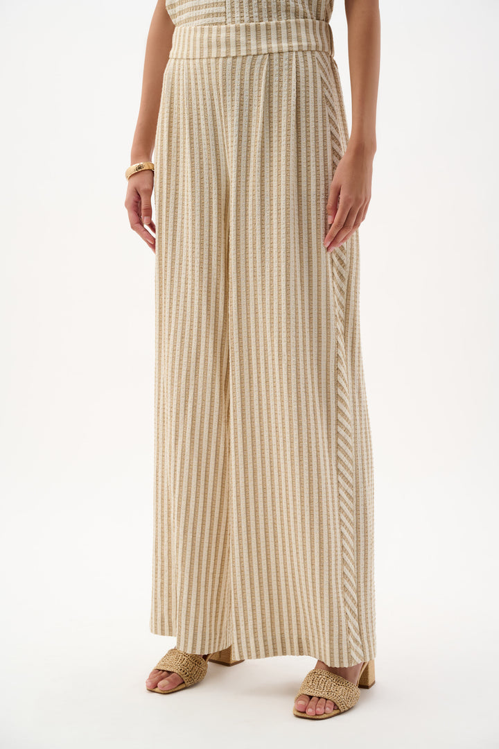 Woven Stripe Wide Leg Pull-On Pants 262098