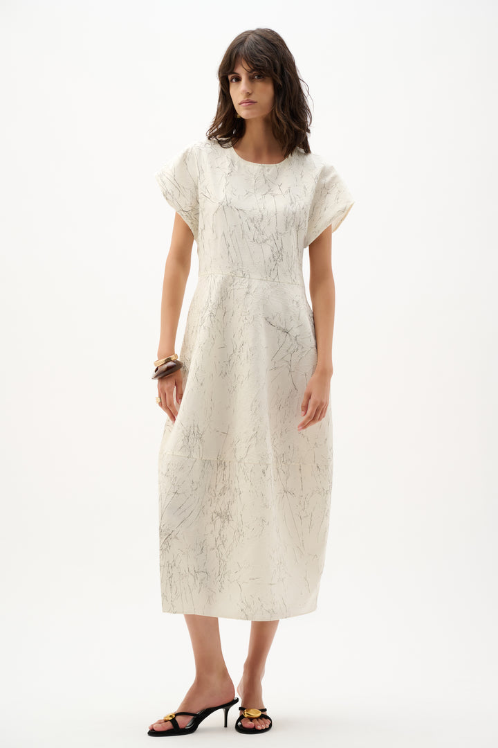 Novelty Abstract Print Cocoon Dress 262116