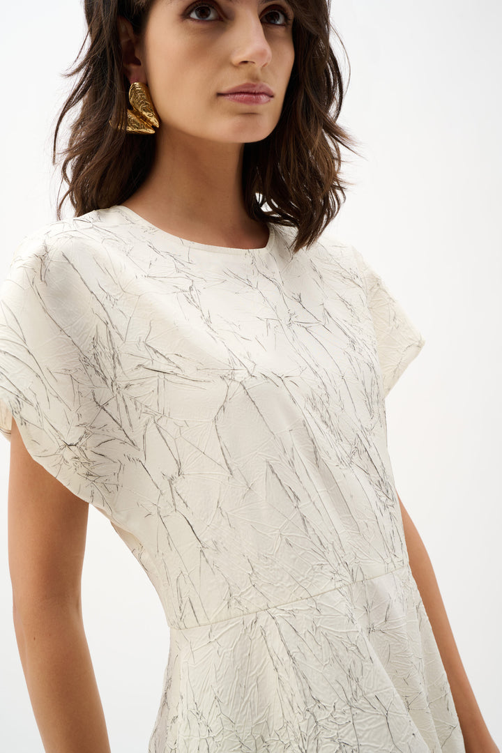 Novelty Abstract Print Cocoon Dress 262116