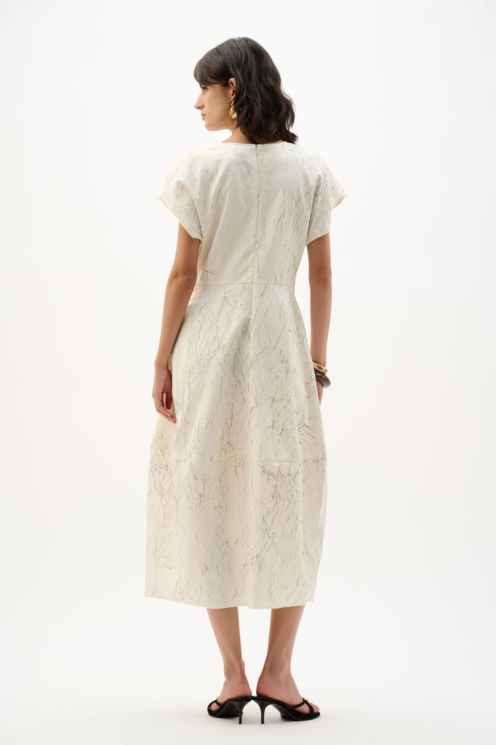 Novelty Abstract Print Cocoon Dress 262116