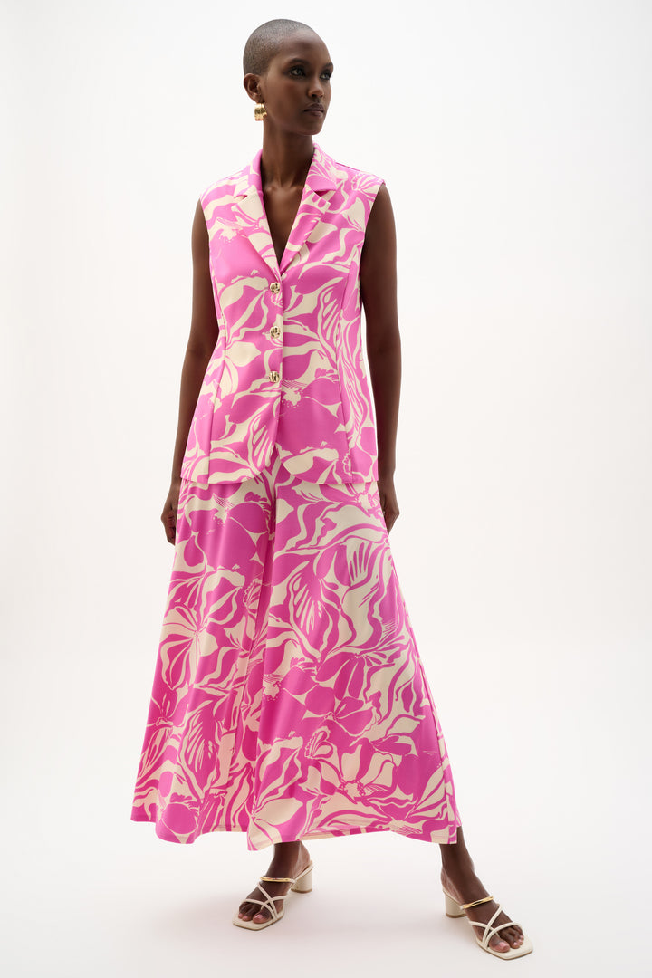 Silky Knit Floral Print Culotte Pants 262125