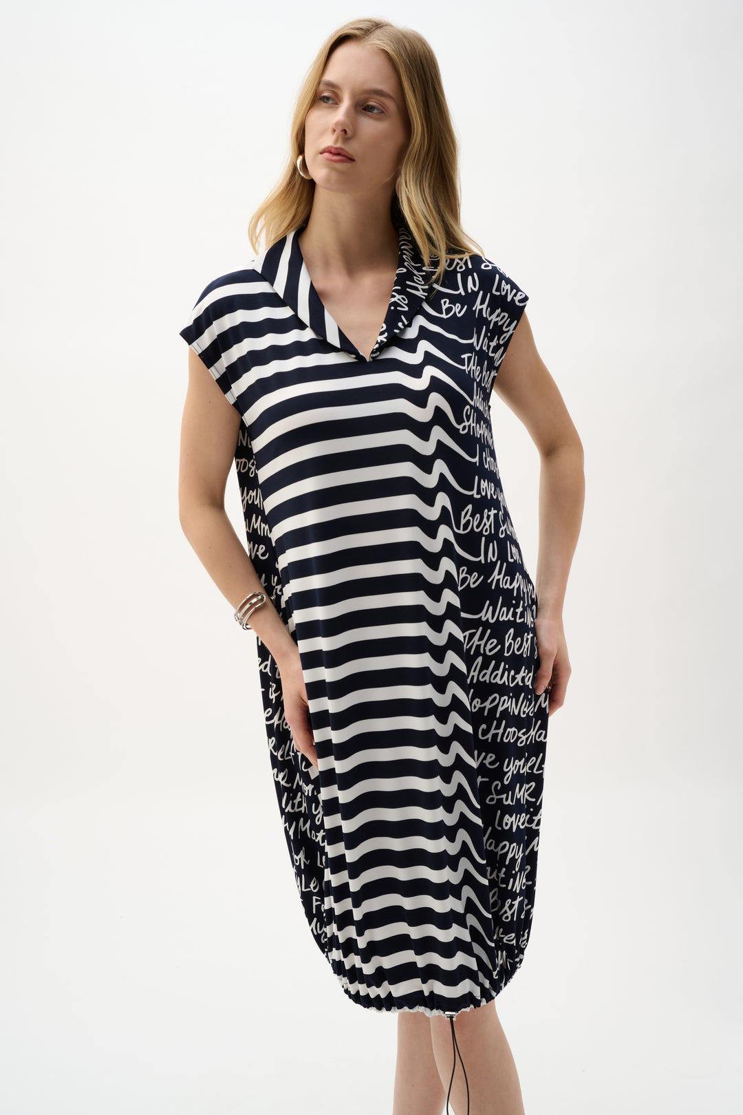 Silky Knit Conversational Print Cocoon Dress 262132