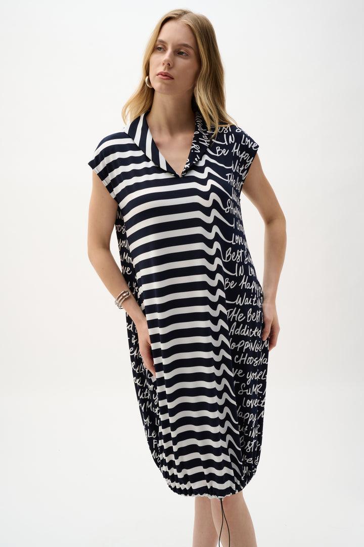 Silky Knit Conversational Print Cocoon Dress 262132