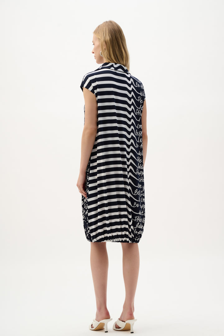 Silky Knit Conversational Print Cocoon Dress 262132