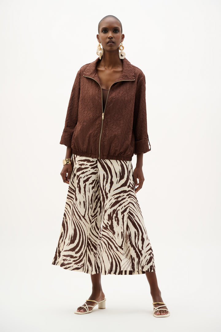 Jacquard Bomber Jacket With Funnel Collar 262138