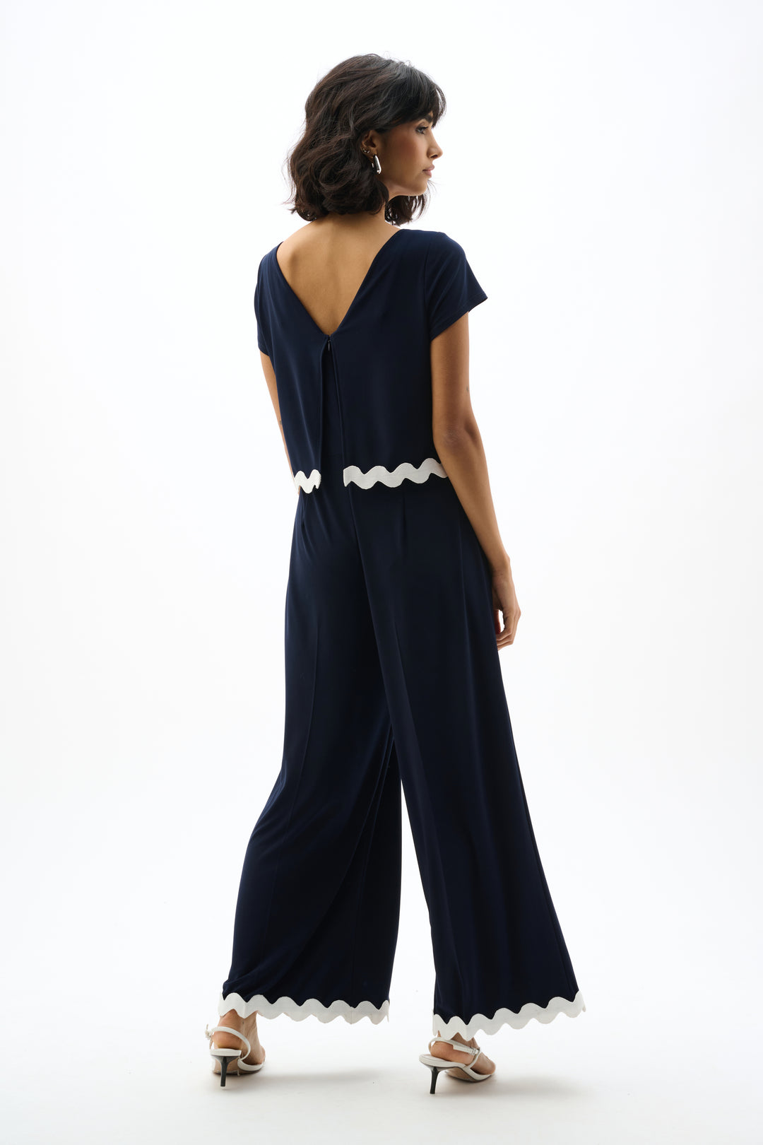Silky Knit Culotte Jumpsuit With Contrast Trim 262144X