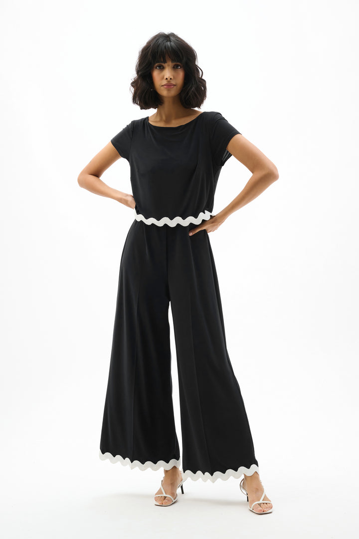 Silky Knit Culotte Jumpsuit With Contrast Trim 262144X