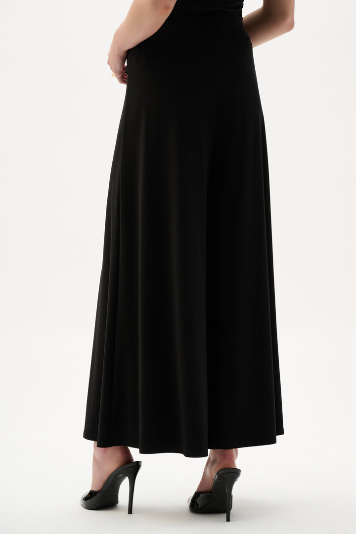 Silky Knit Culotte Pull-On Pants With Buckle Detail 262150