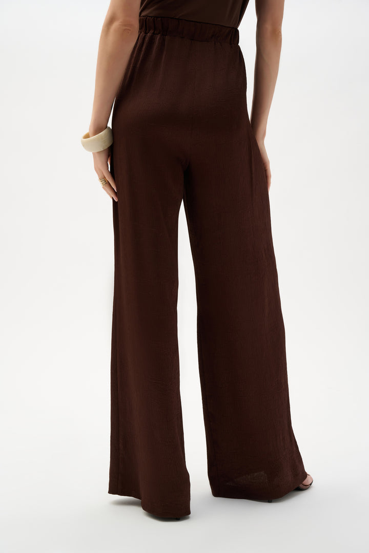 Crushed Satin Wide Leg Pull-On Pants With Drawstring 262152