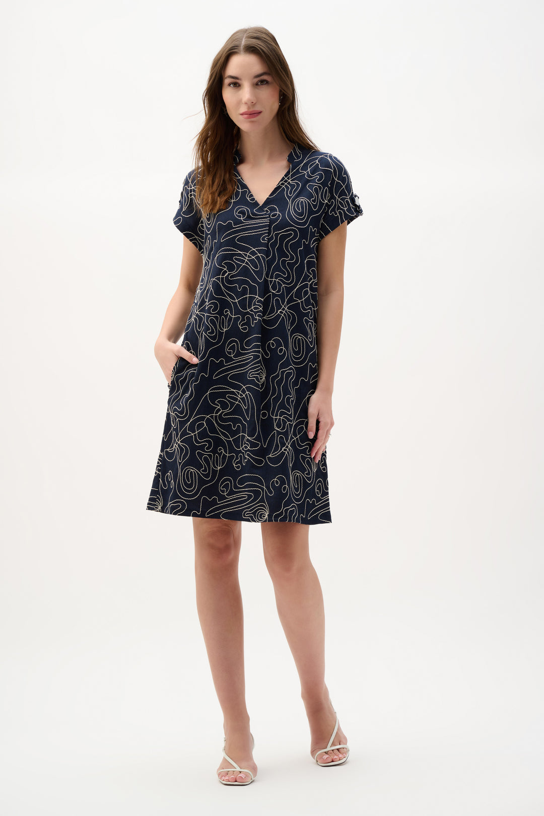 Novelty Abstract Print Trapeze Dress 262170