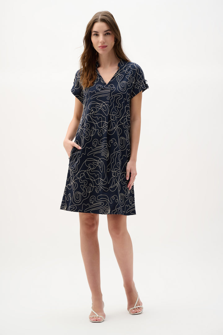 Novelty Abstract Print Trapeze Dress 262170